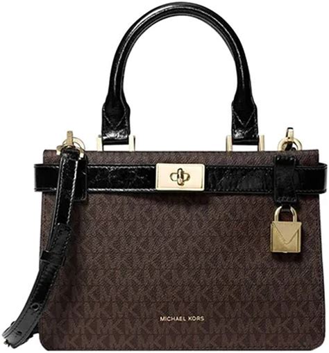 michael michael kors tatiana satchel|Tatiana Small Logo and Leather Satchel .